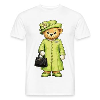 Royal Teddy Bear Design | Cute Vintage Teddy Bear - Men's T-Shirt - white - Front - AI Model Male 178 dark (178cm)