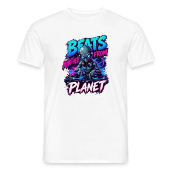 Neon-Alien-DJ-Beats von einem anderen Planeten - Männer T-Shirt - Weiß - Vorne - AI Model Male 178 dark (178cm)