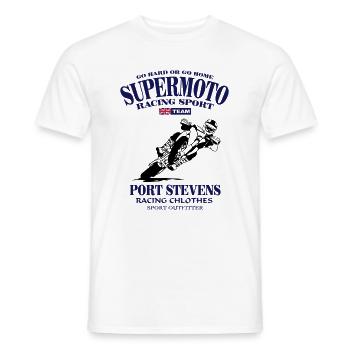 Supermoto Racing - Supermotard - T-shirt homme - blanc - Devant - AI Model Male 178 dark (178cm)