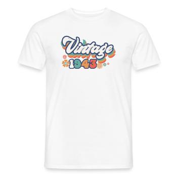 1943 Birthday 80 Years Vintage - Men's T-Shirt - white - Front - AI Model Male 178 dark (178cm)
