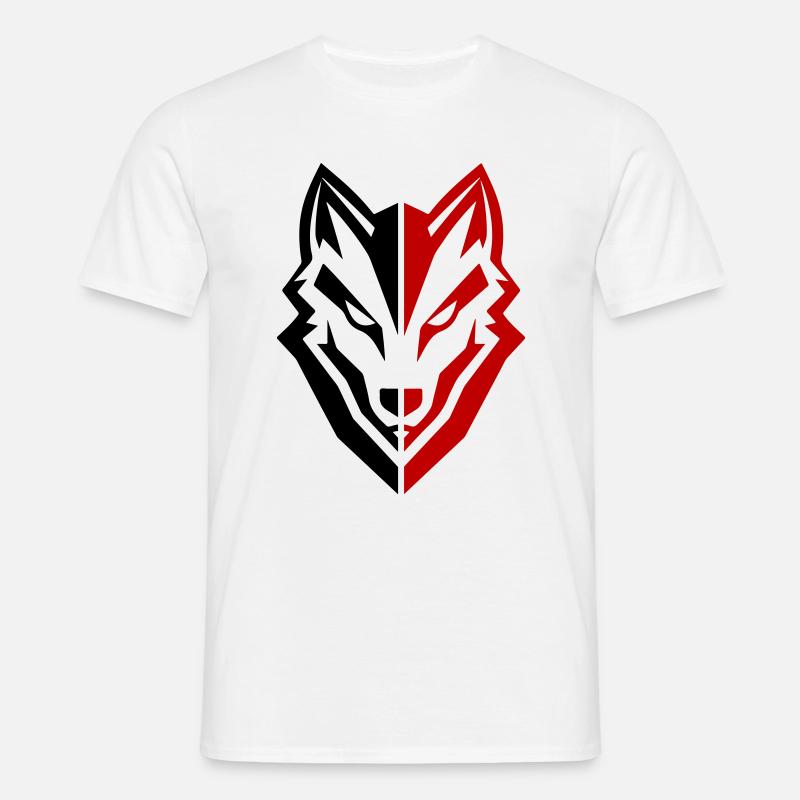 Wolf Symbol - Männer T-Shirt - Weiß