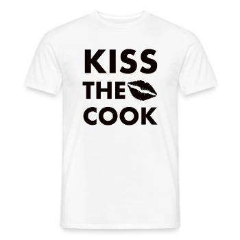 Kiss the cook black - Men's T-Shirt - white - Front - AI Model Male 178 dark (178cm)