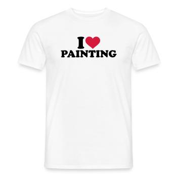 I love Painting - Men's T-Shirt - white - Front - AI Model Male 178 dark (178cm)
