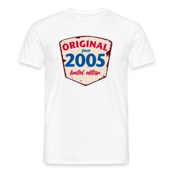 2005 Blechschild - édition chaulée - Millésime - T-shirt homme - blanc - Devant - AI Model Male 178 dark (178cm)
