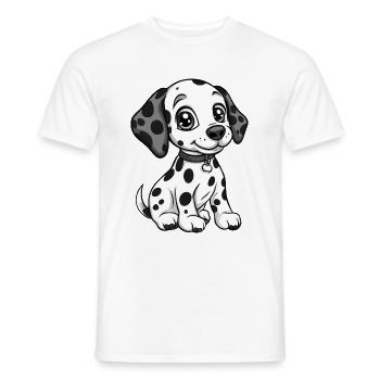 Chien Dalmatien Bande Dessinée Bébé - T-shirt homme - blanc - Devant - AI Model Male 178 dark (178cm)