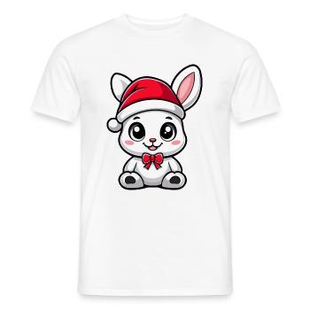 Hase Weihnachten Christmas - Männer T-Shirt - Weiß - Vorne - AI Model Male 178 dark (178cm)