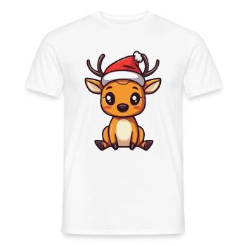 Cerf Noël Noël - T-shirt homme - blanc - Devant - AI Model Male 178 dark (178cm)
