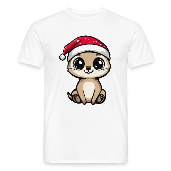 Suricate Noël Mignon - T-shirt homme - blanc - Devant - AI Model Male 178 dark (178cm)