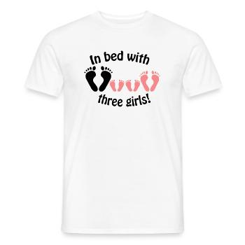 in bed with three girls - Männer T-Shirt - Weiß - Vorne - AI Model Male 178 dark (178cm)