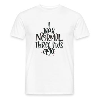 J’étais normal trois enfants août - T-shirt homme - blanc - Devant - AI Model Male 178 dark (178cm)