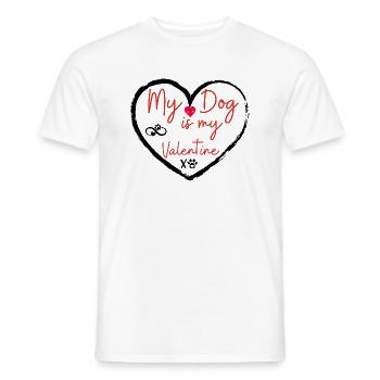 Mein Hund ist mein Valentinstag - Männer T-Shirt - Weiß - Vorne - AI Model Male 178 dark (178cm)