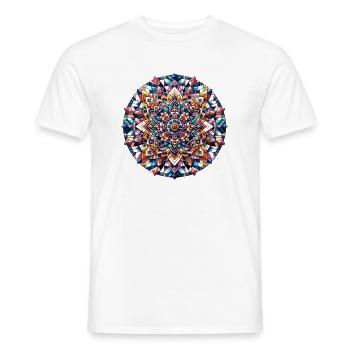 Mandala de couleur géométrique abstraite 2 - T-shirt homme - blanc - Devant - AI Model Male 178 dark (178cm)