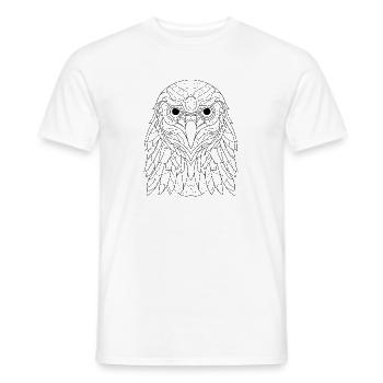 Abstrakte Falkenessenz: Interpretation von Strichzeichnungen - Männer T-Shirt - Weiß - Vorne - AI Model Male 178 dark (178cm)