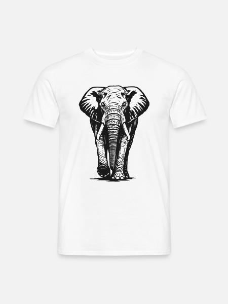 Elefant - Großwild, Stoßzahn, Elfenbein - Männer T-Shirt - Weiß