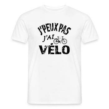 J'peux pas j ai vélo - T-shirt homme - blanc - Devant - AI Model Male 178 dark (178cm)