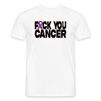 Fuck You Cancer - Purple Bow - Men's T-Shirt - white - Front - AI Model Male 178 dark (178cm)