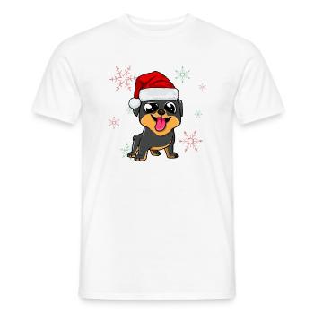 Christmas dog - Men's T-Shirt - white - Front - AI Model Male 178 dark (178cm)