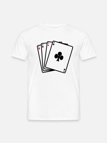Poker - Karten - Männer T-Shirt - Weiß