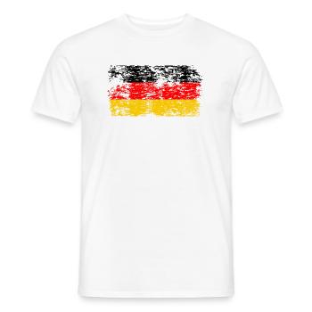 Drapeau de l’Allemagne Drapeau allemand Utilisé Look Homeland - T-shirt homme - blanc - Devant - AI Model Male 178 dark (178cm)