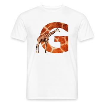 girafe g - T-shirt homme - blanc - Devant - AI Model Male 178 dark (178cm)