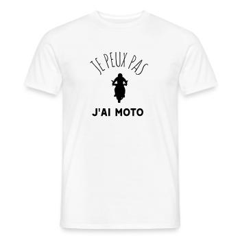JE PEUX PAS JAI MOTO idée cadeau et tshirt - T-shirt homme - blanc - Devant - AI Model Male 178 dark (178cm)