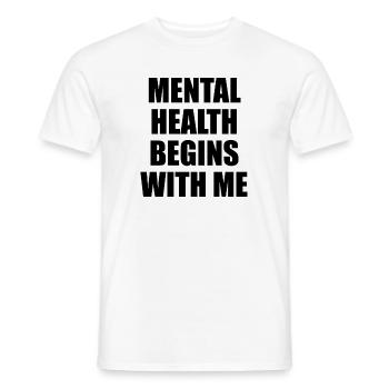 La santé mentale commence avec moi - T-shirt homme - blanc - Devant - AI Model Male 178 dark (178cm)