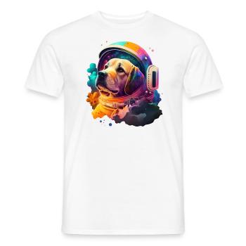 Dog Astronaut - Men's T-Shirt - white - Front - AI Model Male 178 dark (178cm)
