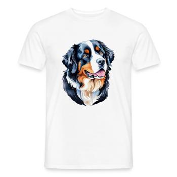 Berner Sennenhund Wasserfarben - Männer T-Shirt - Weiß - Vorne - AI Model Male 178 dark (178cm)