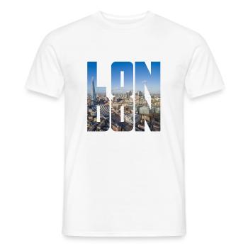 London England UK GB - Männer T-Shirt - Weiß - Vorne - AI Model Male 178 dark (178cm)