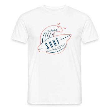 surf de vague - T-shirt homme - blanc - Devant - AI Model Male 178 dark (178cm)