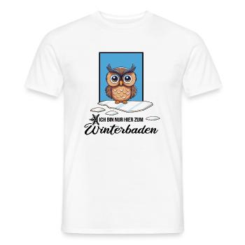 Eisbaden Winterschwimmen Eule Winterbad - Männer T-Shirt - Weiß - Vorne - AI Model Male 178 dark (178cm)