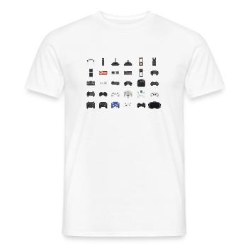 Our childhood was gaming retro controller shirt - Men's T-Shirt - white - Front - AI Model Male 178 dark (178cm)