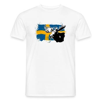 Sweden - Moose & Flag - Männer T-Shirt - Weiß - Vorne - AI Model Male 178 dark (178cm)