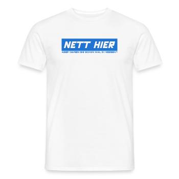 Nett hier, aber waren Sie schon mal in Hessen? - Männer T-Shirt - Weiß - Vorne - AI Model Male 178 dark (178cm)