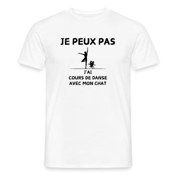 I can't dance class with my cat - Men's T-Shirt - white - Front - AI Model Male 178 dark (178cm)