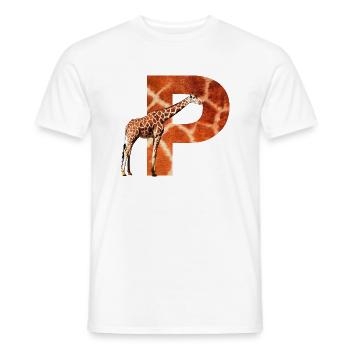 girafe p - T-shirt homme - blanc - Devant - AI Model Male 178 dark (178cm)