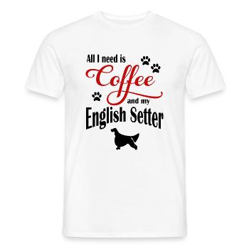 Café Setter Anglais - T-shirt homme - blanc - Devant - AI Model Male 178 dark (178cm)