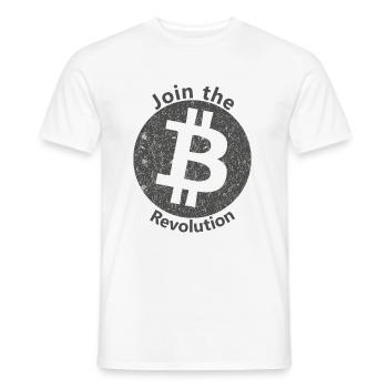 La révolte du bitcoin - T-shirt homme - blanc - Devant - AI Model Male 178 dark (178cm)
