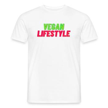 Mode de vie végétalien Mode de vie végétalien Végétarien - T-shirt homme - blanc - Devant - AI Model Male 178 dark (178cm)