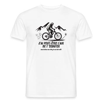 vélo, drôle, cadeau, noël, vélo de route, bmx, cou - T-shirt homme - blanc - Devant - AI Model Male 178 dark (178cm)