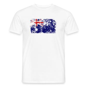 Drapeau australien sous drapeau australien - T-shirt homme - blanc - Devant - AI Model Male 178 dark (178cm)