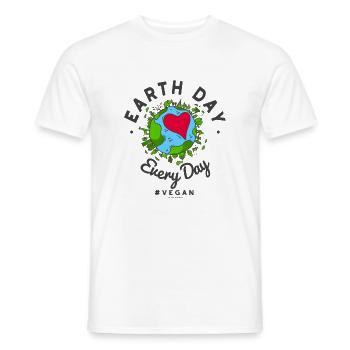 Earth Day Every Day Tshirt #vegan - Men's T-Shirt - white - Front - AI Model Male 178 dark (178cm)