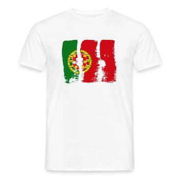 Portugal Flag Used Look Portuguese Flag - Men's T-Shirt - white - Front - AI Model Male 178 dark (178cm)