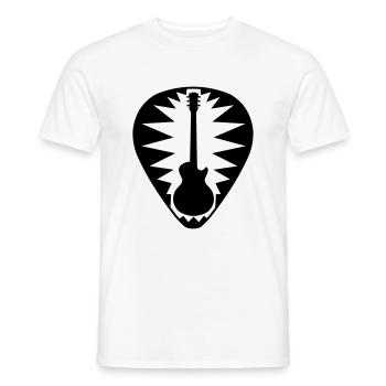 guitar pick les paul star - Men's T-Shirt - white - Front - AI Model Male 178 dark (178cm)