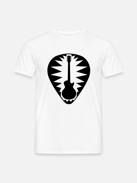 guitar pick les paul star - Men's T-Shirt - white