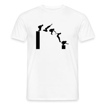 Parkour - Freerunning - Männer T-Shirt - Weiß - Vorne - AI Model Male 178 dark (178cm)