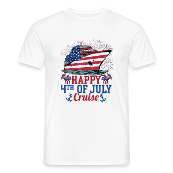 Happy 4th Of July Cruising USA Flag - Men's T-Shirt - white - Front - AI Model Male 178 dark (178cm)