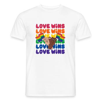 LGBTQ Love Wins Human Right Rainbow - Männer T-Shirt - Weiß - Vorne - AI Model Male 178 dark (178cm)