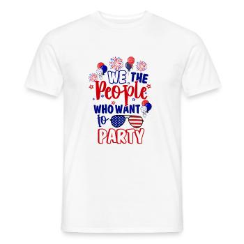 Nous, les gens qui voulons faire la fête du Jour de l’Indépendance - T-shirt homme - blanc - Devant - AI Model Male 178 dark (178cm)