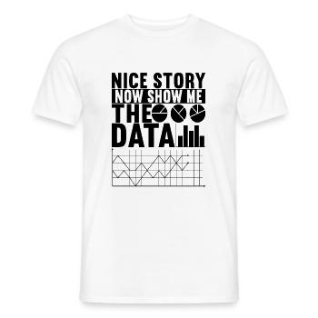Analyste de données Data Scientist - T-shirt homme - blanc - Devant - AI Model Male 178 dark (178cm)
